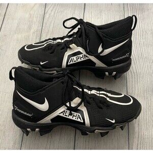 Black Nike Alpha Boy Football Cleats Shoes, Size Youth 5